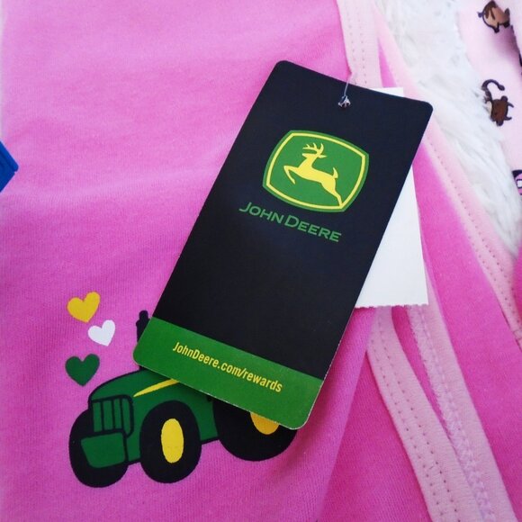 John Deere 2 Piece Baby Girl Pink Blanket Set One Size OS - Picture 9 of 11